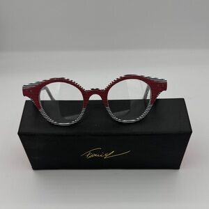 Red and Black Striped Women's Glasses
